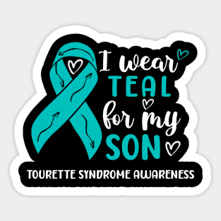 I Wear Teal For My Son Tourette Syndrome Awareness Sticker